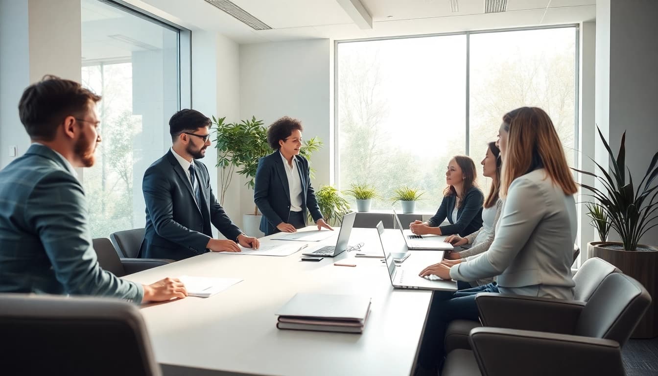Professionelles Headhunter-Team in Saarbrücken beim Austausch von Ideen.