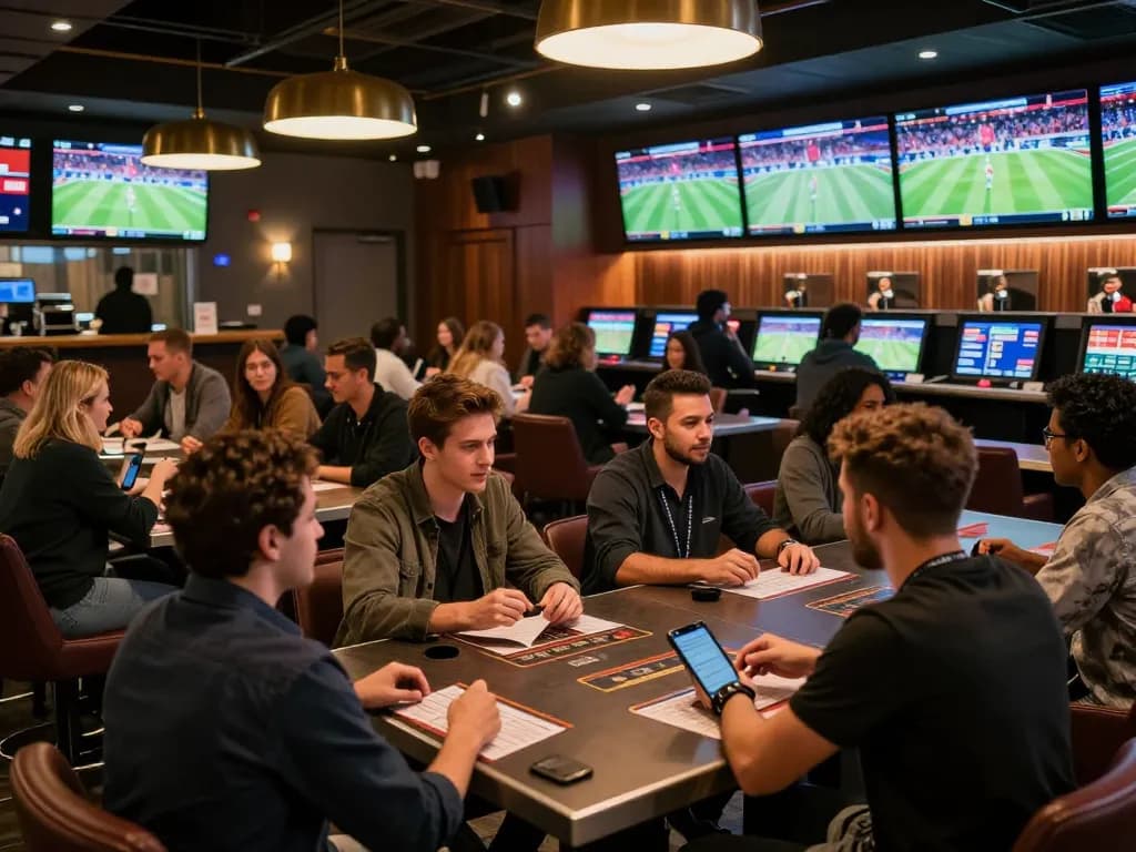 Engaged bettors enjoying live sports while logging in to Bsport for their favorite games
