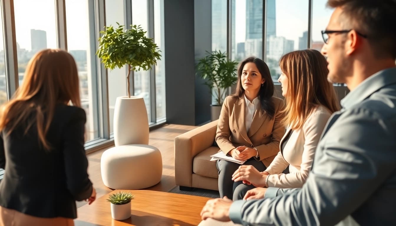 Professioneller Immobilienmakler Frankfurt Eckenheim bei einer Klientenberatung.