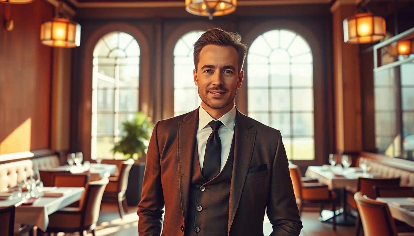 Headhunter Gastronomie: Erfolgreicher Personalvermittler in einem eleganten Restaurantambiente.