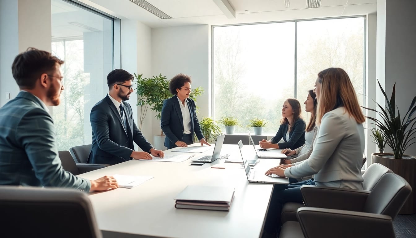 Professionelles Headhunter-Team in Saarbrücken beim Austausch von Ideen.