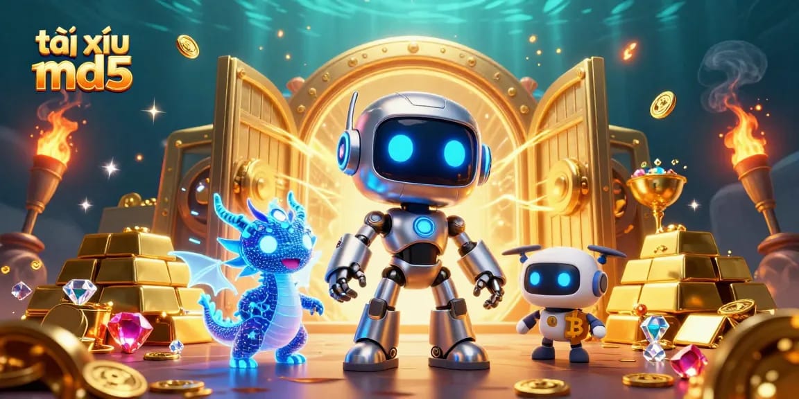 Experience thrilling wins with tài xỉu md5 in an ultra-detailed casino scene filled with treasures.