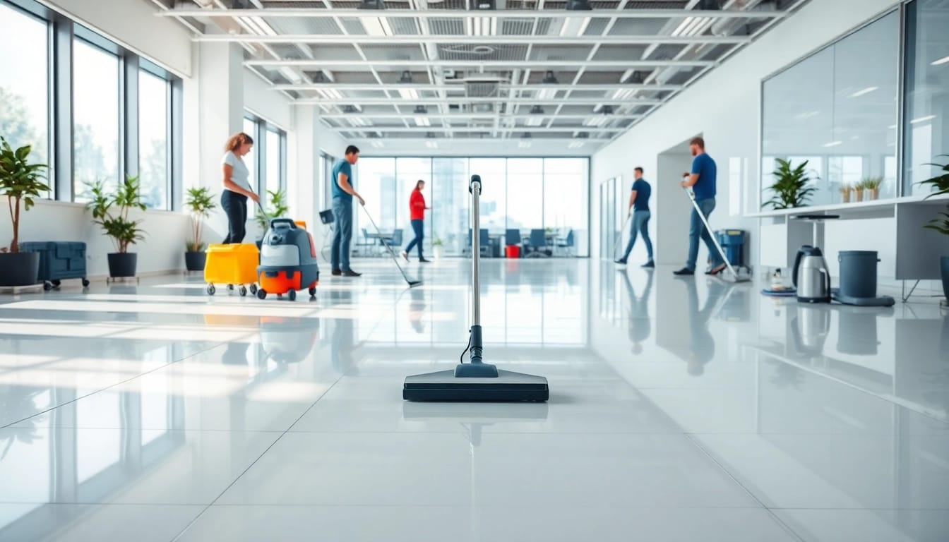 Effiziente Gebäudereinigung Ulm in einem modernen Büro, das Helligkeit und Sauberkeit ausstrahlt.