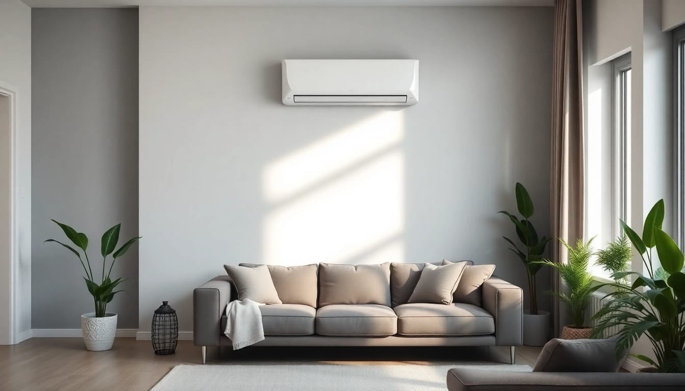 Enhance your comfort with a Klimaanlage installed elegantly in a modern living space.
