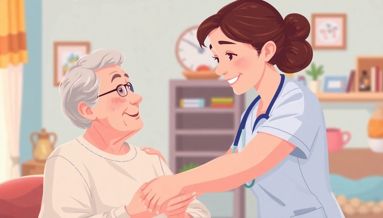 Caregiver providing support to an elderly client in Leverkusen through ambulanter pflegedienst leverkusen services.