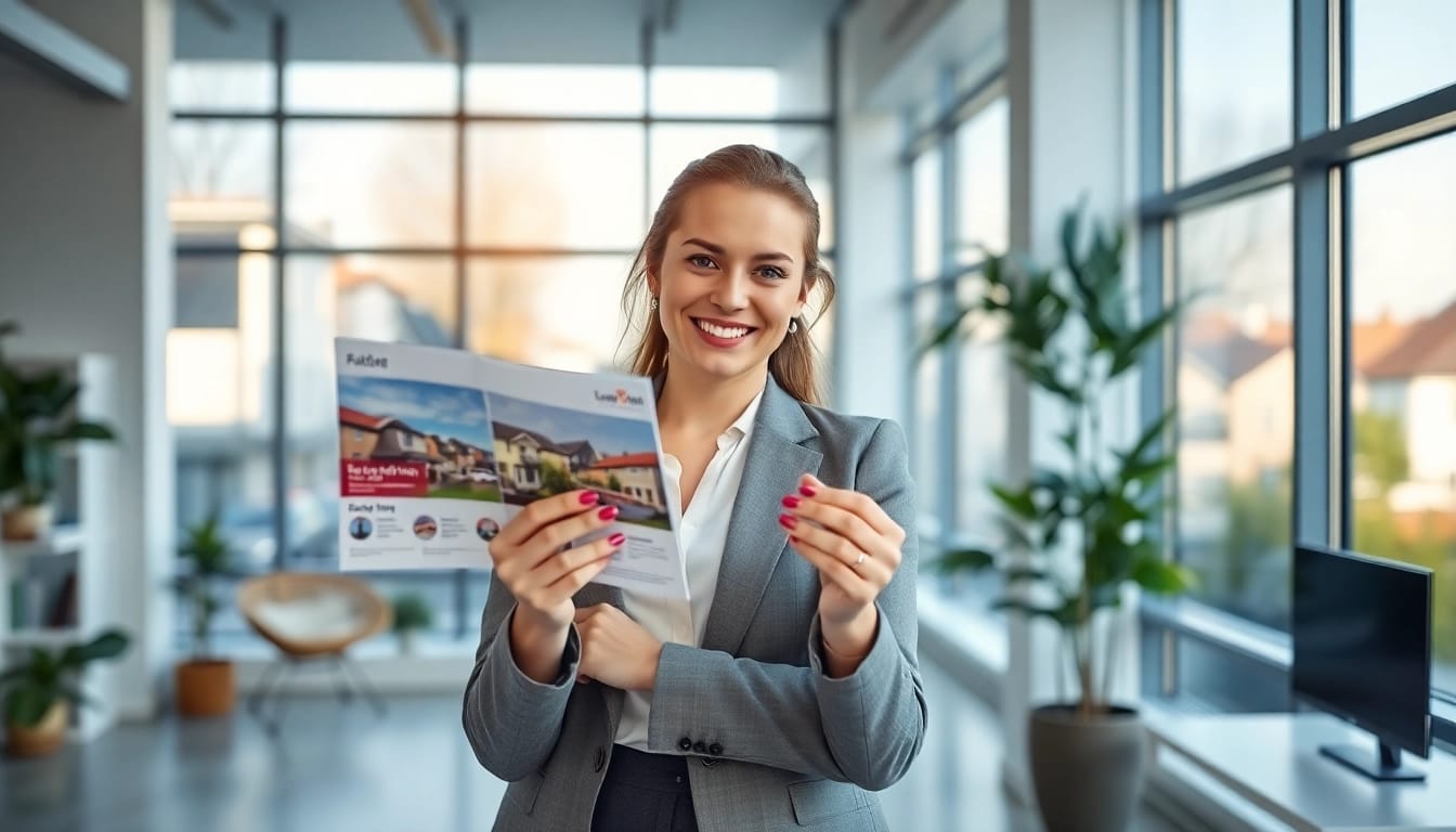 Immobilienmakler Frankfurt Riedberg präsentiert Häuser in einem modernen Büroraum.