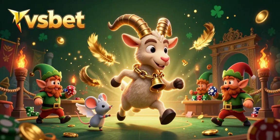Experience vsbet's festive casino scene with Krampus, angel mouse, and gremlins in action!