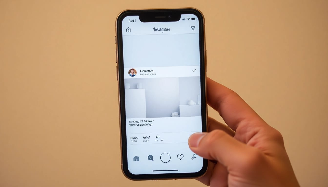 Instagram Follower kaufen: Steigende Zahlen auf einem Smartphone, das positive Interaktionen symbolisiert.