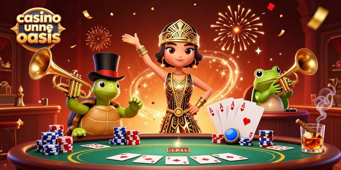 Engaging scene in casino ohne oasis showcasing a vibrant speakeasy with playful characters.