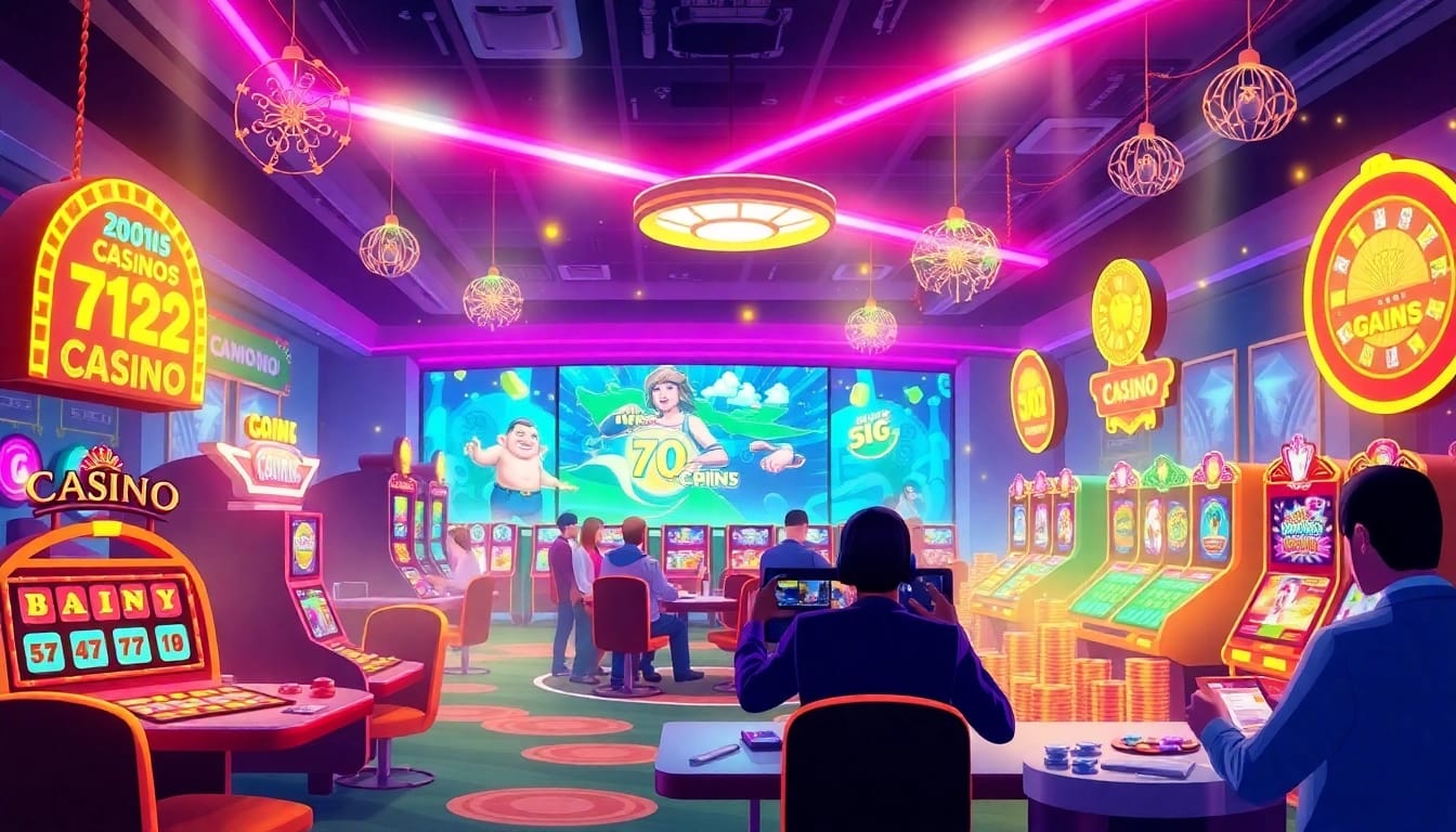 Engaging scene showcasing online casinos ohne limit with dynamic games and neon-themed decor for an immersive player experience.