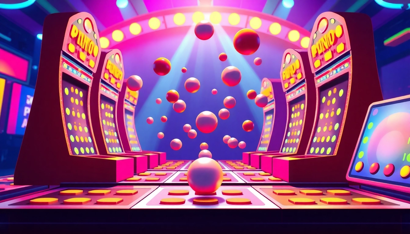 Experience the thrill of the Plinko casino game with colorful boards and falling balls.
