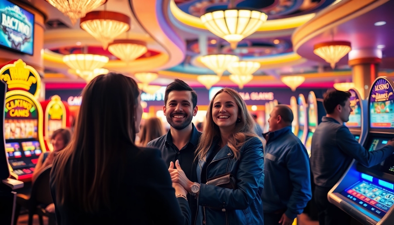 Gewinne einen Casino Bonus und genieße fesselnde Spielautomaten in einem lebhaften Umfeld.