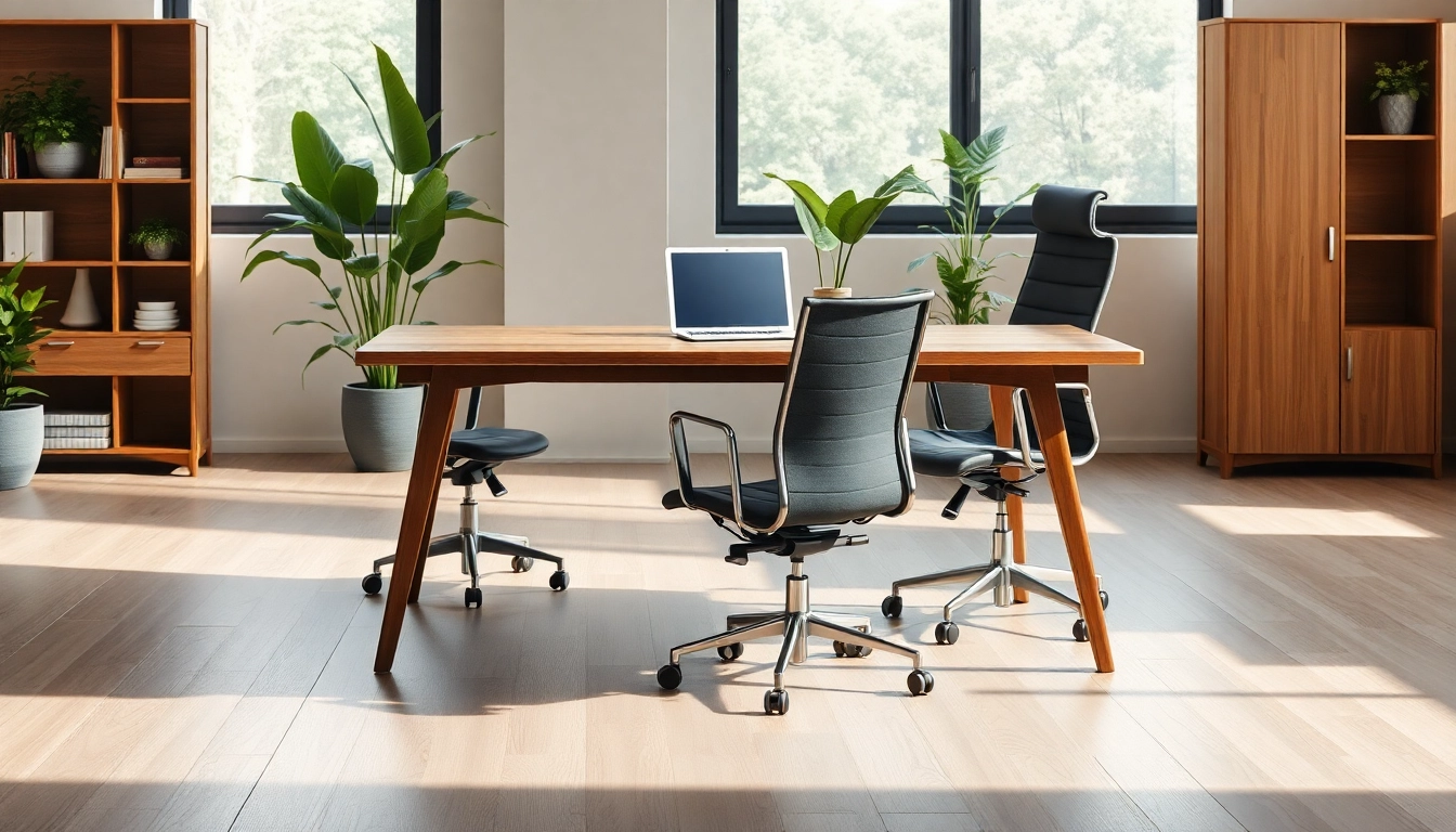 Modernes Büro mit stilvollen Büromöbeln, die Ergonomie und Design vereinen.