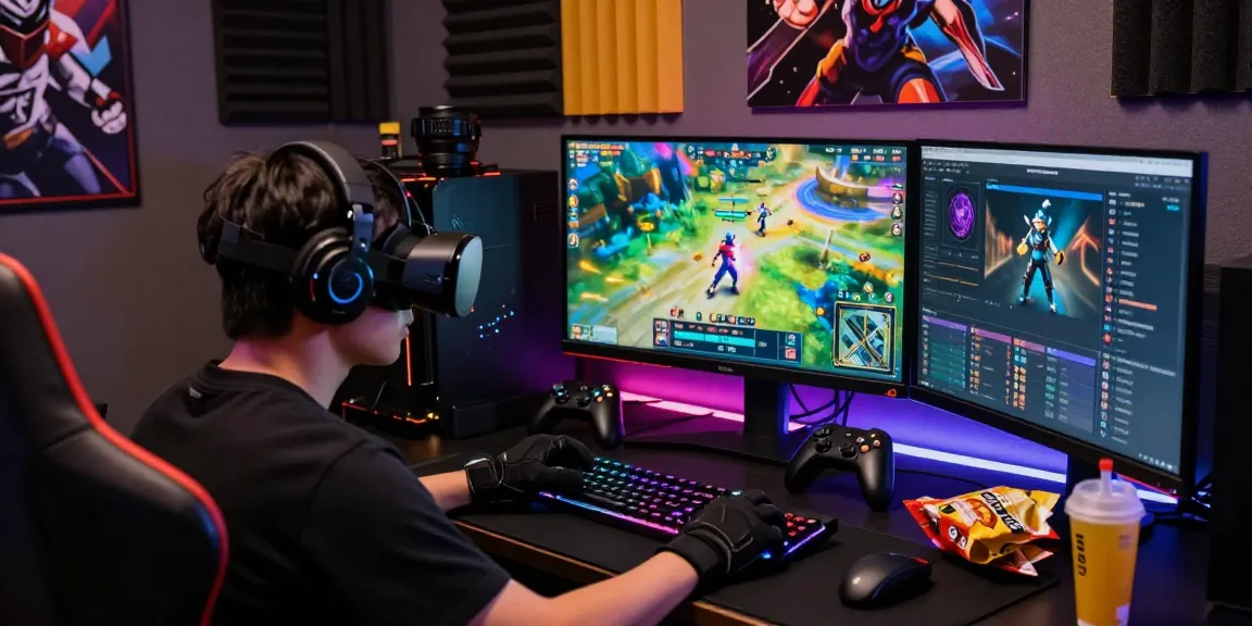 Engaging gamer in immersive rokok88 virtual reality setup with dynamic graphics.