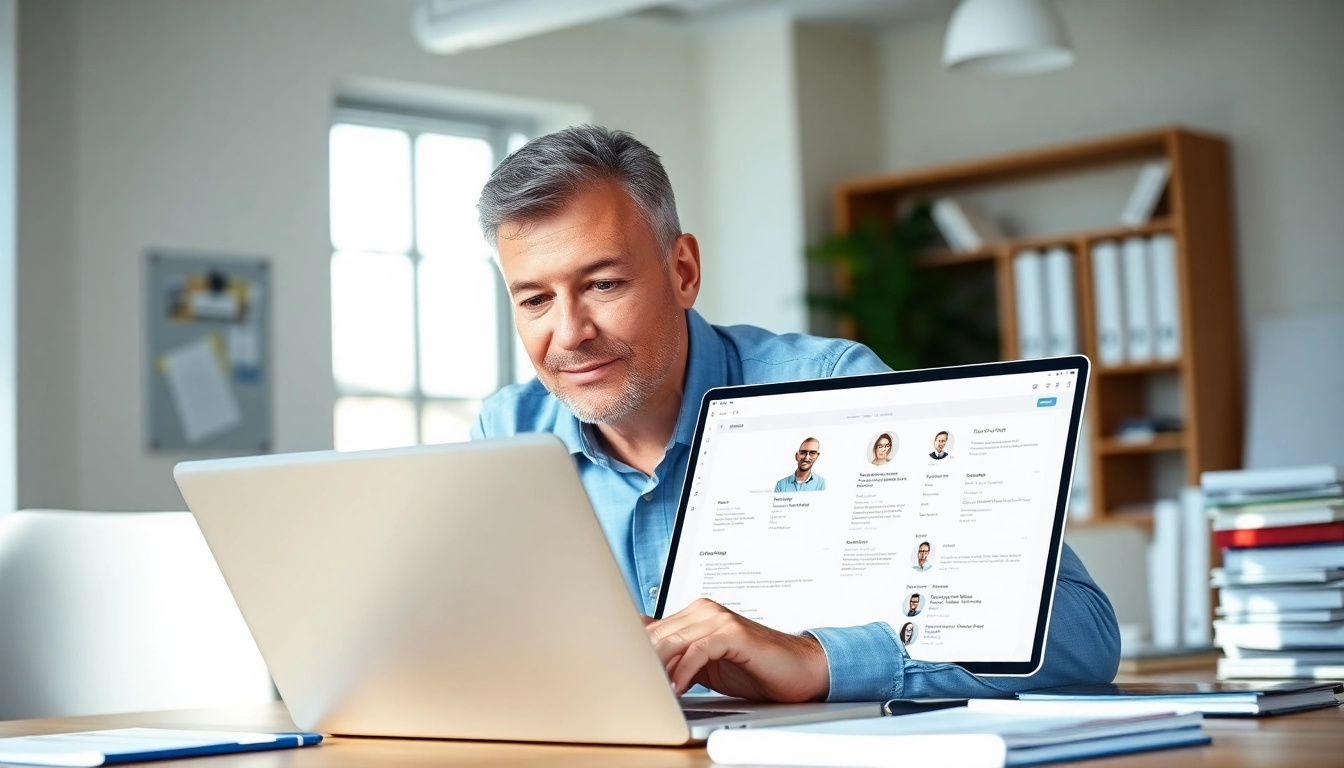 Headhunter Ingenieure analysiert Lebensläufe in einem modernen Büro.