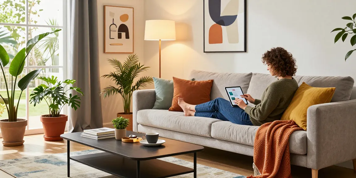 Entdecken Sie stilvolle Wohnzimmer-Setups, während Sie Möbel direkt online bestellen.
