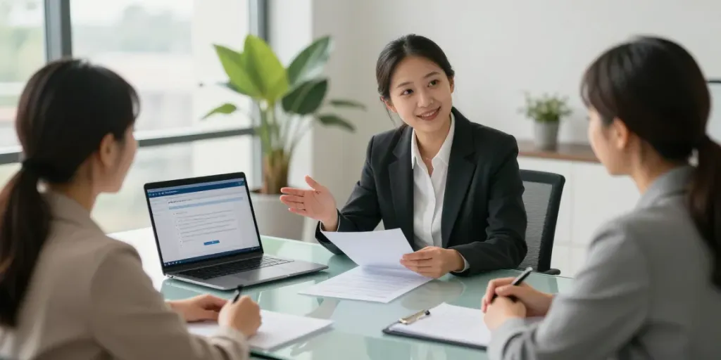 Engaging loan consultation at https://red-deer.paydayloans-on.ca with a financial advisor assisting clients.