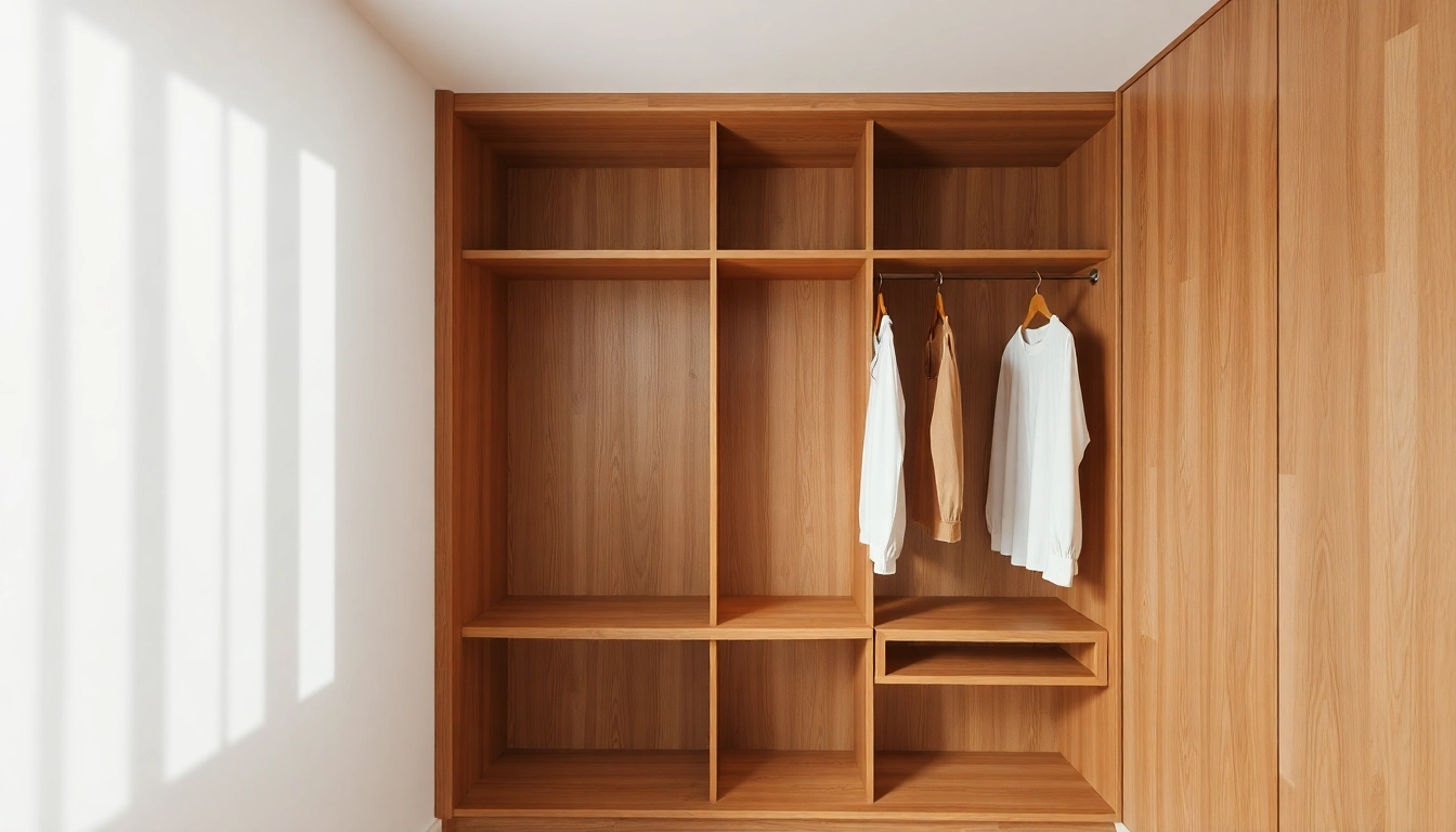 Exquisite Holz Kleiderbügel, stilvoll in einem modernen Kleiderschrank präsentiert, die Eleganz und Robustheit betonen.