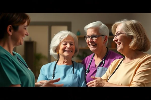 Strategische Visualisierung von pflege marketing: Pflegekräfte nutzen moderne Medien zur Kundengewinnung