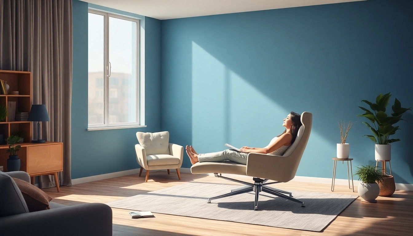 Fühlen Sie sich in einem Hypnoseinstitut wohl, während eine beruhigende Hypnosesitzung stattfindet.