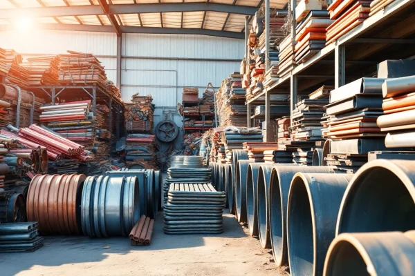 Efficient Schrottabholung Remscheid showcasing a well-organized scrap yard with copper, aluminum, and steel.