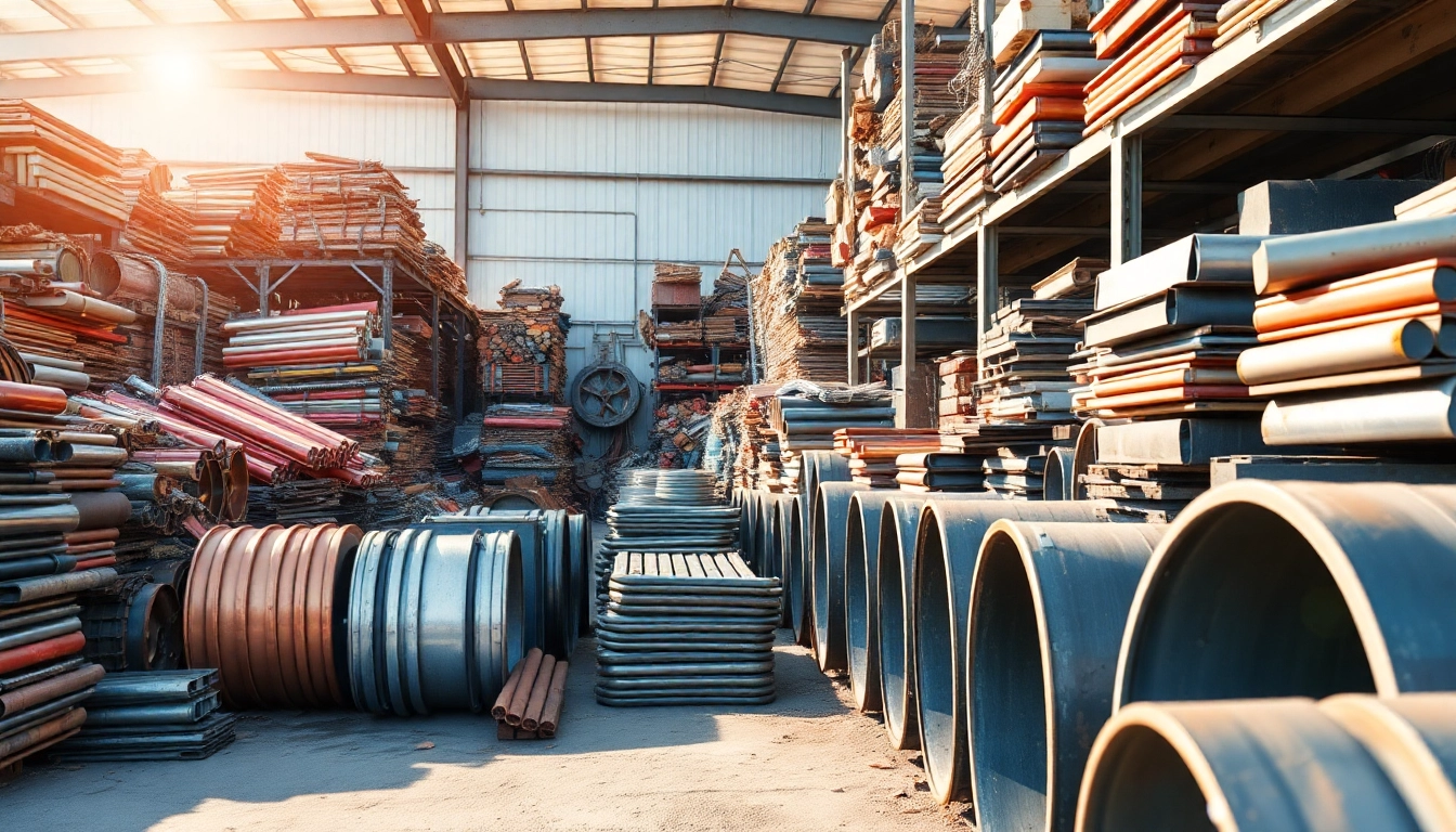 Efficient Schrottabholung Remscheid showcasing a well-organized scrap yard with copper, aluminum, and steel.