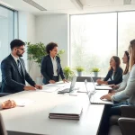 Professionelles Headhunter-Team in Saarbrücken beim Austausch von Ideen.