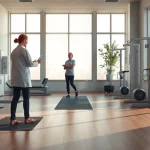 Experience professional physiotherapy Edmonton with a therapist guiding a patient in a modern clinic.