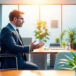 Der ultimative Leitfaden für Headhunter Kassel Headhunter Kassel: Professional office scene with a headhunter interviewing a candidate, showcasing a warm and inviting atmosphere.