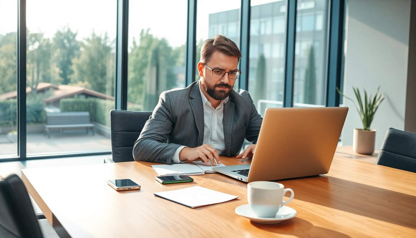 Headhunter Saarbrücken im modernen Büro, professionelle Arbeitsumgebung mit Laptop und Notizen.