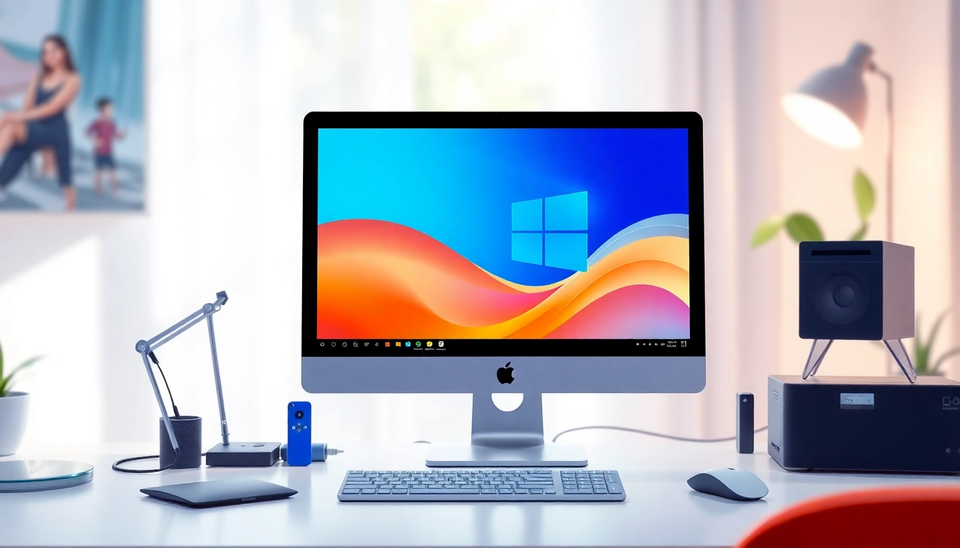 Erleben Sie, wie Sie Win 11 kaufen können, anhand eines modernen Computer-Setup mit Windows 11.