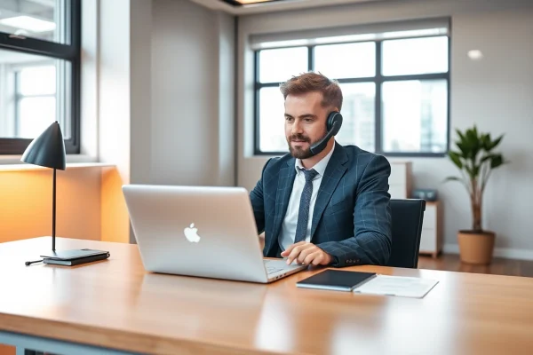 Der ultimative Headhunter IT: So finden Sie die besten Talente Headhunter IT berĂ€t einen Klienten in einem modernen BĂŒro ĂŒber IT-Personalvermittlung.