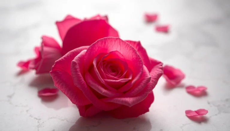 Rosenquarz Bedeutung: Ein Herz aus Rosenquarz auf Marmor, das die spirituelle Energie und romantische Ausstrahlung zeigt.