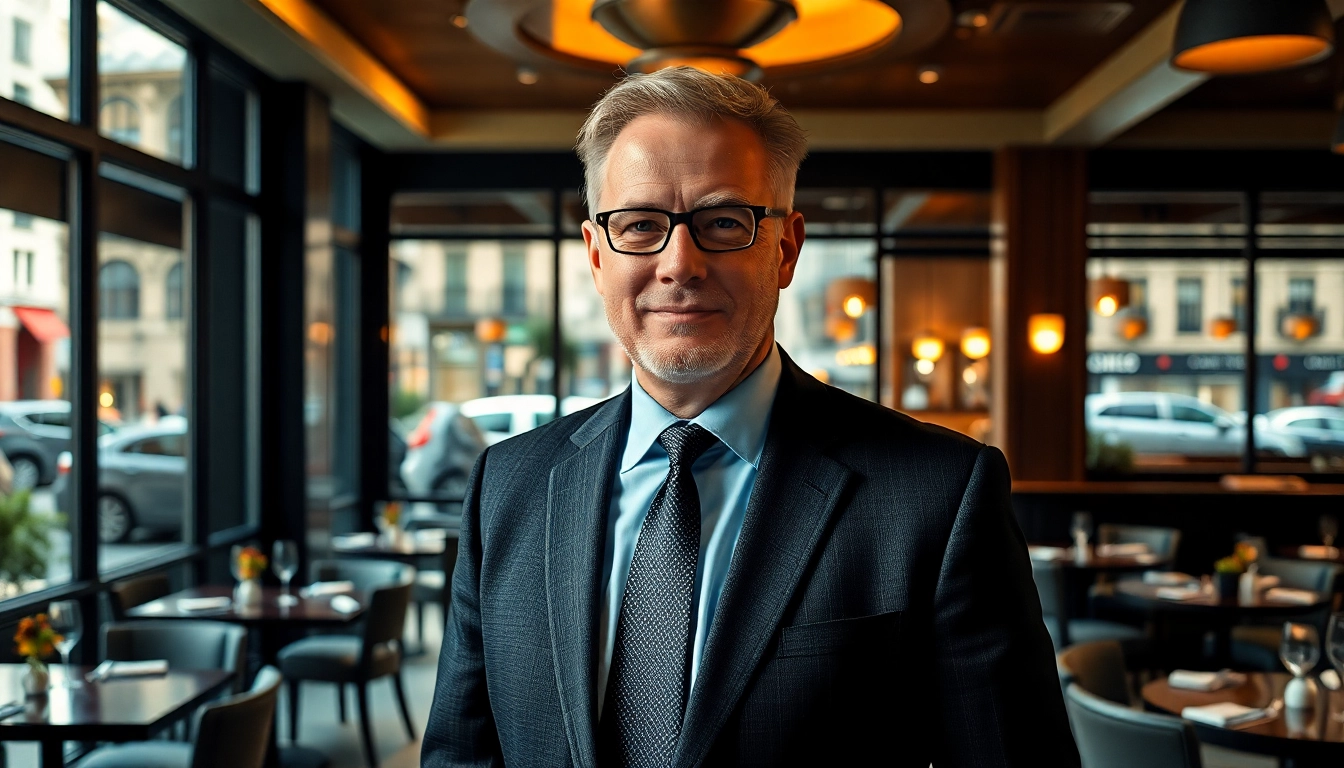 Headhunter Gastronomie in einem stilvollen Restaurant, bereit zur Rekrutierung.