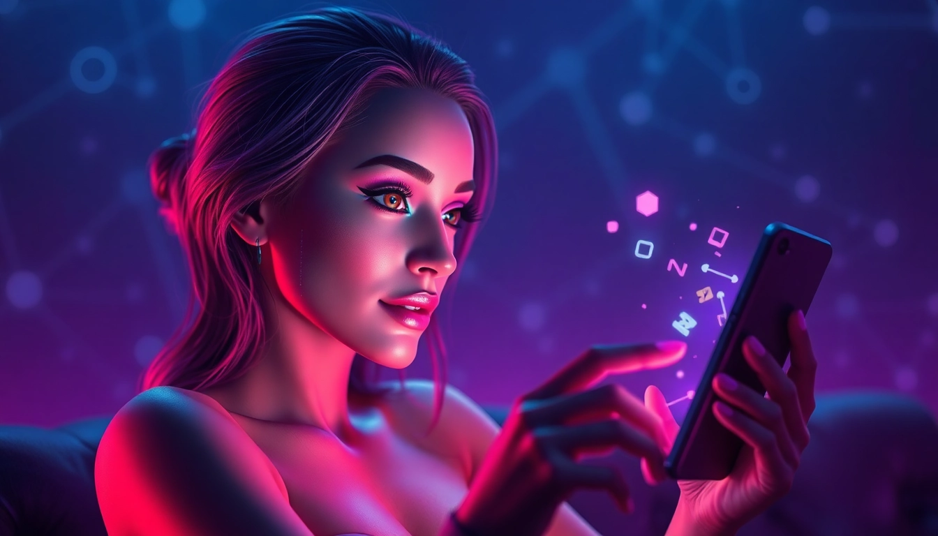 Engaging AI character in a vibrant chat interface, showcasing porn ai chat.