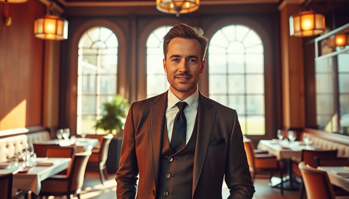 Headhunter Gastronomie: Erfolgreicher Personalvermittler in einem eleganten Restaurantambiente.