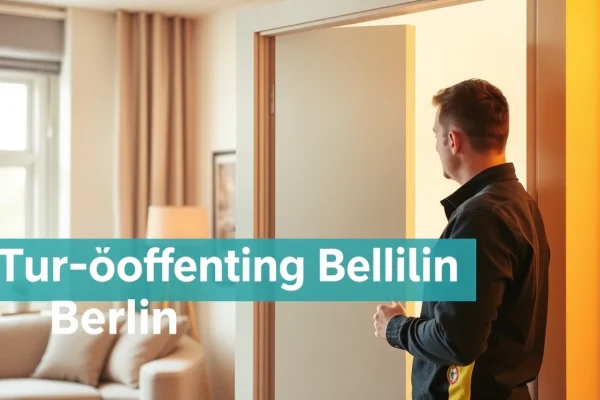 Türöffnung Berlin: Ein Schlüsseldienstmitarbeiter öffnet vorsichtig eine Wohnungstür ohne Schäden.
