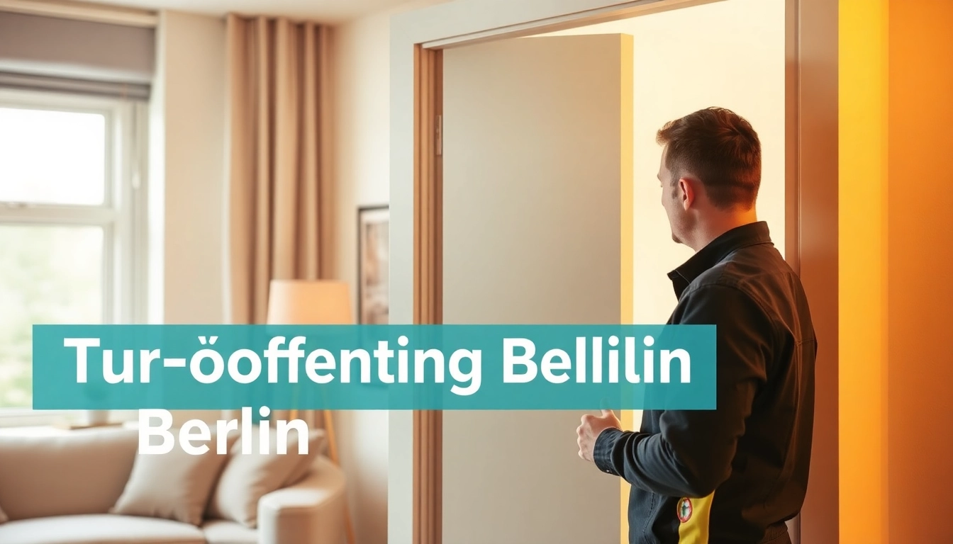 Türöffnung Berlin: Ein Schlüsseldienstmitarbeiter öffnet vorsichtig eine Wohnungstür ohne Schäden.