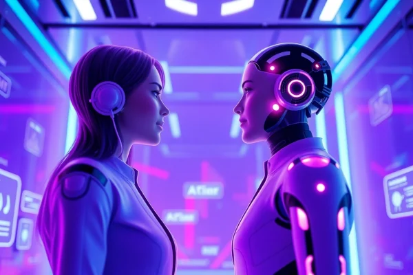 AI chat porn scene showcasing a digital interaction with a virtual character, enhancing user intimacy.