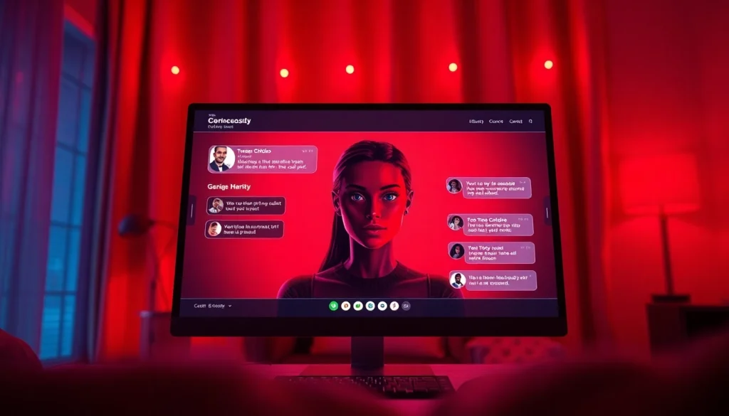 Engaging AI chat sex interactions with a digital character in a cozy environment.