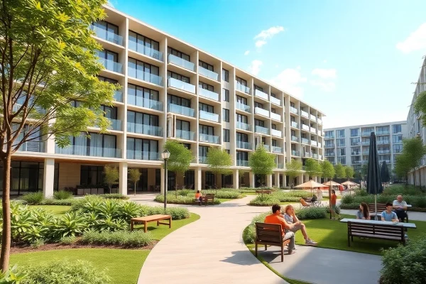 Explore the modern architecture of Tampines St 95 EC residential complex amidst lush greenery.