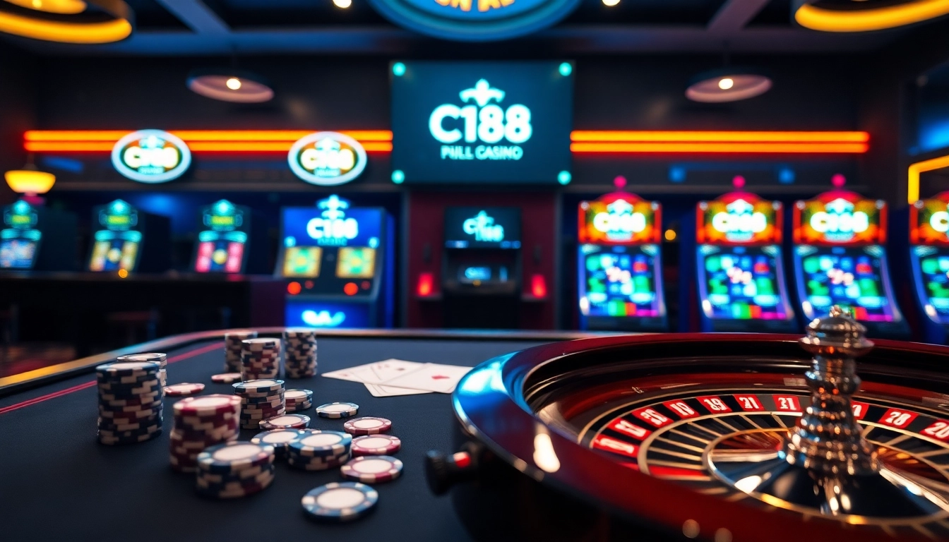 Experience the excitement of C168 casino gaming with vibrant tables and digital interfaces.