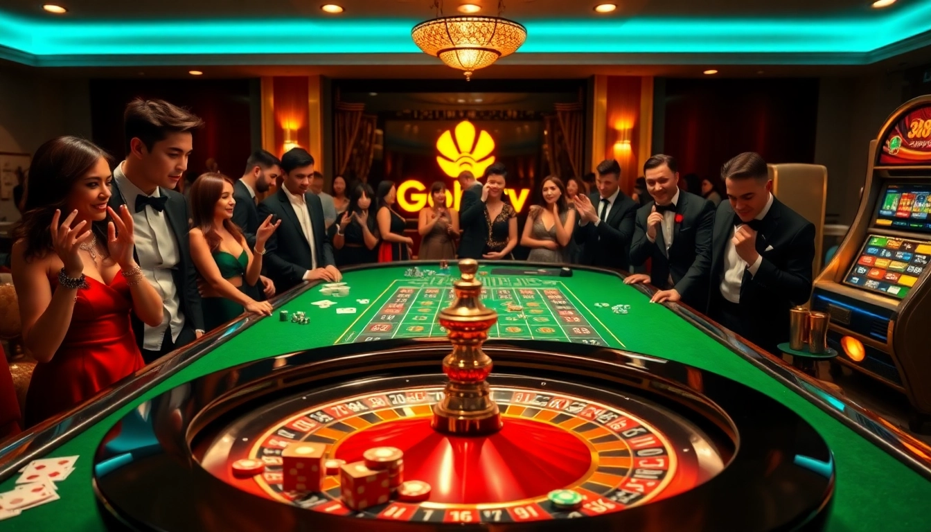 Players thrill at the roulette table as the Go88vn brand enhances the excitement of the casino experience.