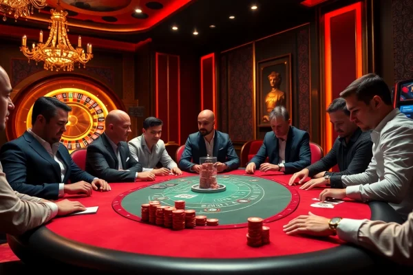 Experience the thrill of poker at https://xx88.eu.com/, where players engage in high-stakes action around a luxurious table.