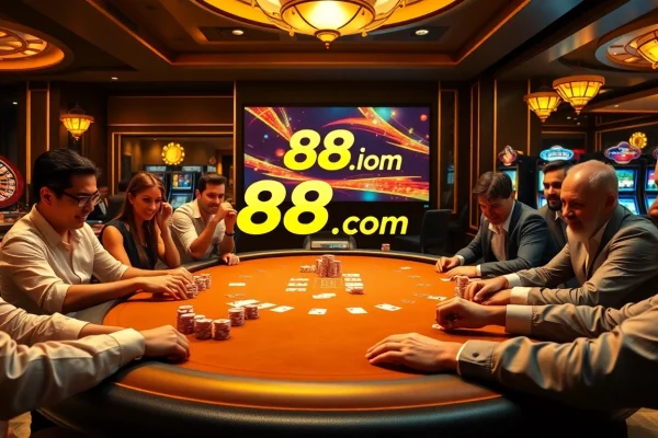 Experience high-stakes gaming at 88i com with vibrant poker chips and cards.