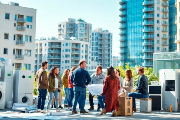 Diskussion über das Heizungsgesetz (GEG) Austauschpflicht mit Bürgern in einer modernen Umgebung.