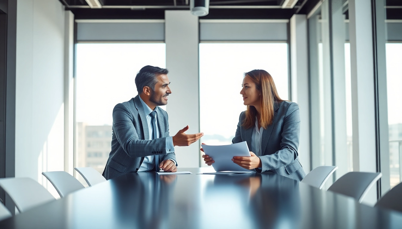 Headhunter Schweiz in einer professionellen Büroumgebung während einer Besprechung.