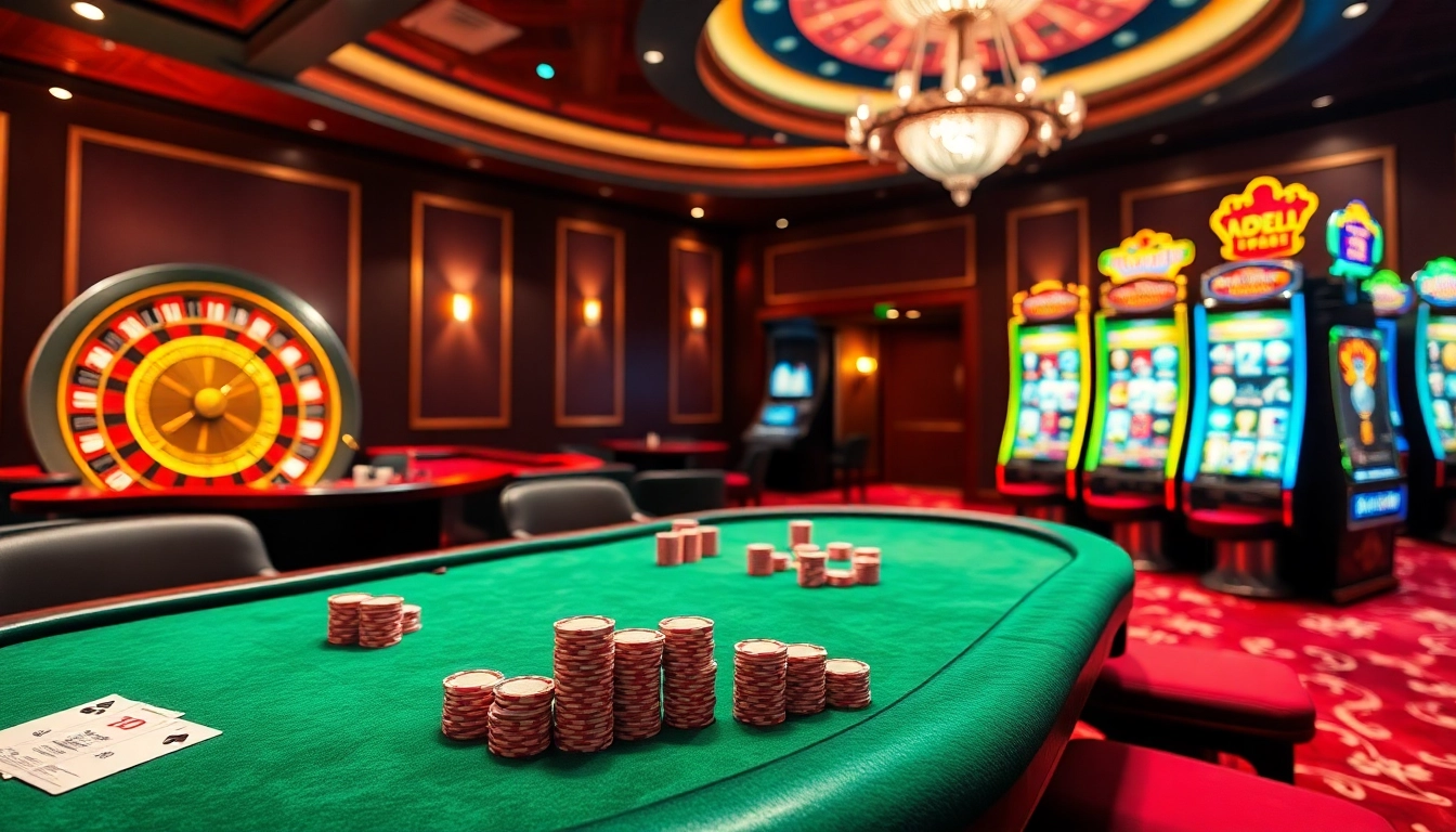 Players enjoy poker and roulette in a luxurious casino scene featuring CM888 branded elements.