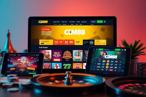 CM88 online gambling platform interface with diverse games and promotions.