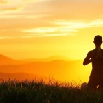 A serene landscape promoting emotional wellbeing through meditation and natural beauty.